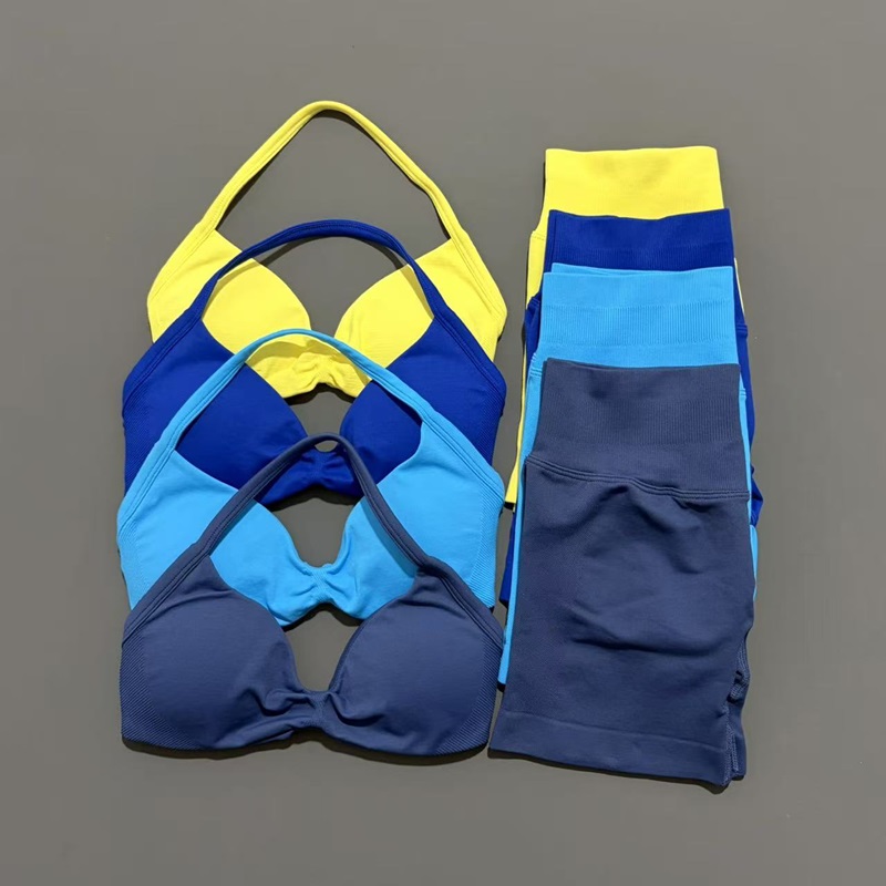 Yoga En Fitness - 2-teiliges HISTELLO Sport-Set, nahtloser Yoga-BH mit