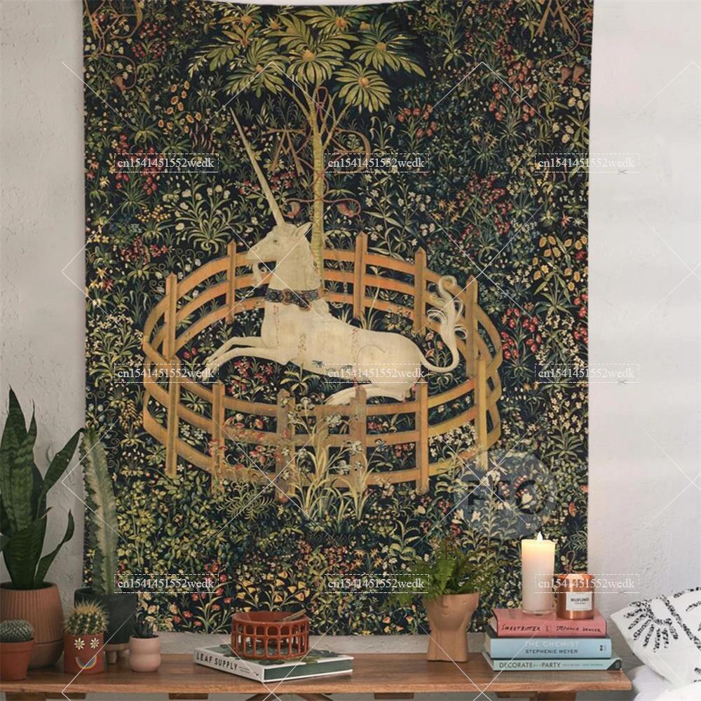 Yoga And Fitness Mat - Das Einhorn in Gefangenschaft Wandteppich Abdeckung