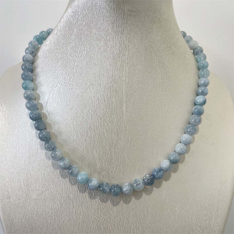 8MM Aquamarin Jade Halskette B – Yoga Health & Fitness Center Bewertung und Preis