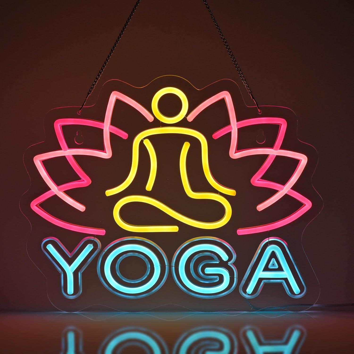 Yoga-Neonschild, Neonlichter,  – Yoga Fitness Room Bewertung und Preis