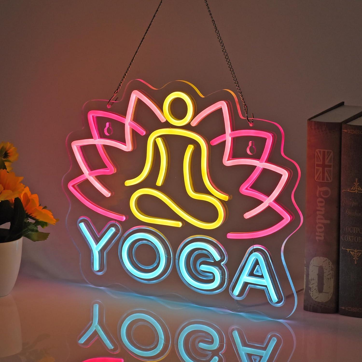 Yoga-Neonschild, Neonlichter,  – Yoga Fitness Room Bewertung und Preis