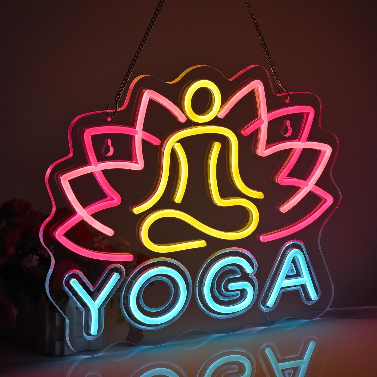Yoga-Neonschild, Neonlichter,  – Yoga Fitness Room Bewertung und Preis