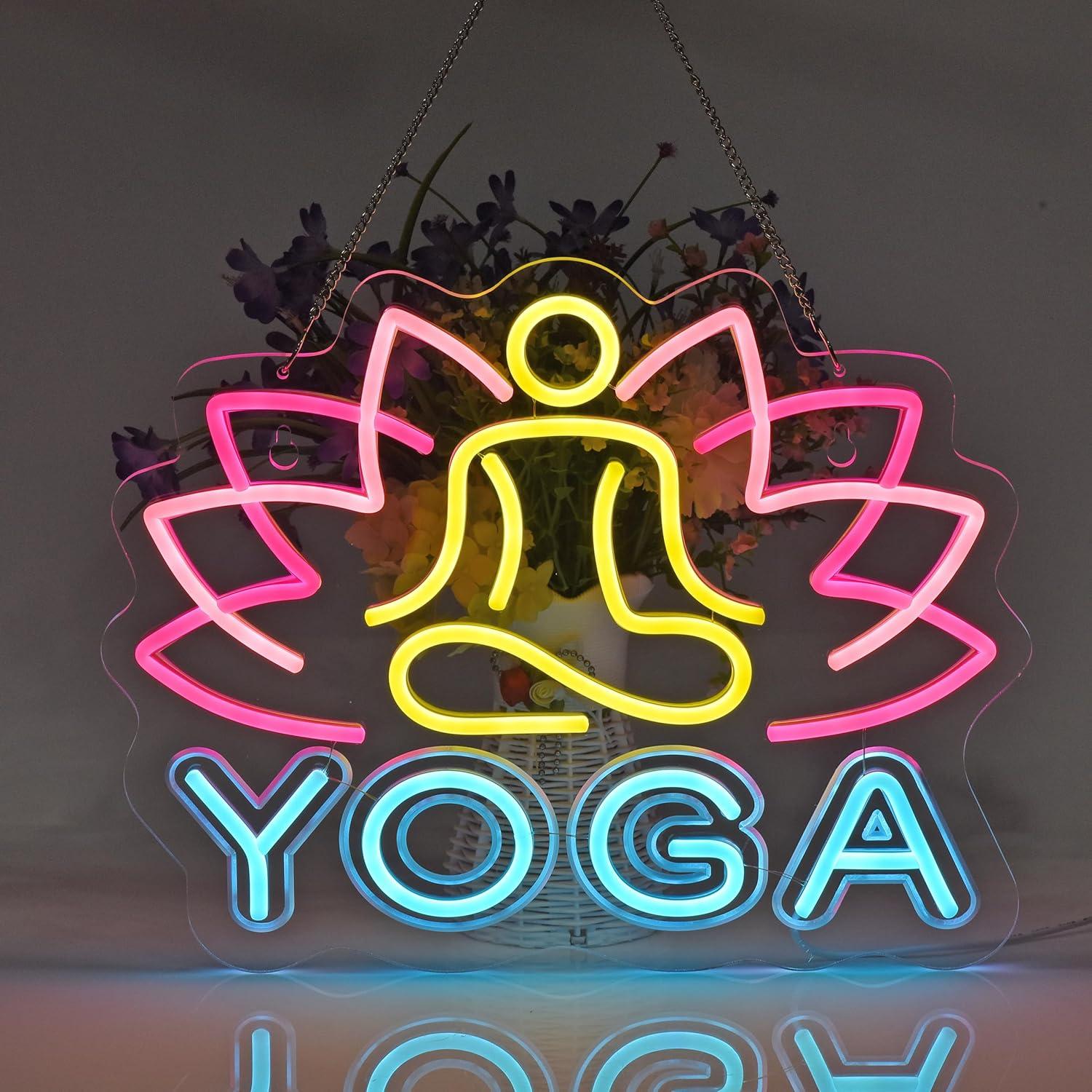 Yoga-Neonschild, Neonlichter,  – Yoga Fitness Room Bewertung und Preis